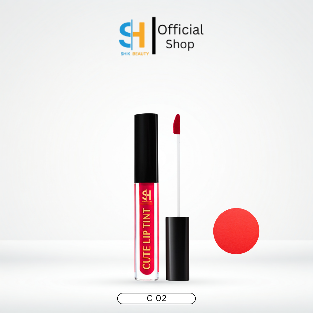 SHIK BEAUTY Cute Lip Tint – Long-Lasting Moisture Gel Tint | Cherry Red C01 & Berry Pink C02
