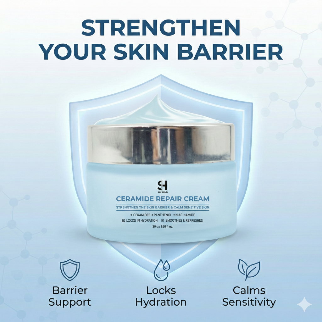 SHIK BEAUTY Ceramide Repair Cream 30g – Barrier Support Gel Cream with Ceramides, Niacinamide & Panthenol