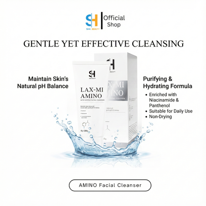 SHIK BEAUTY LAX-MI AMINO ACID GENTLE FACIAL CLEANSER (pH 5.5 Balanced Formula with Niacinamide & Panthenol)