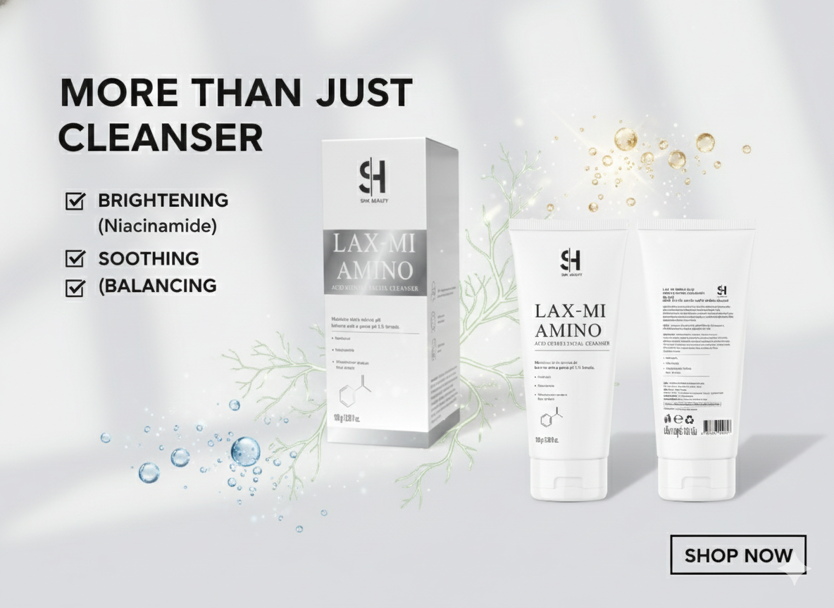 SHIK BEAUTY LAX-MI AMINO ACID GENTLE FACIAL CLEANSER (pH 5.5 Balanced Formula with Niacinamide & Panthenol)
