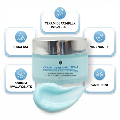 SHIK BEAUTY Ceramide Repair Cream 30g – Barrier Support Gel Cream with Ceramides, Niacinamide & Panthenol
